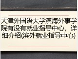 天津外国语大学滨海外事学院有没有就业指导中心，详细介绍(滨外就业指导中心)