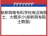 阜新高等专科学校有没有院士，大概多少(阜新高专院士数量)