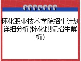 怀化职业技术学院招生计划详细分析(怀化职院招生解析)