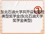 东北石油大学共开设有哪些类型奖学金(东北石油大学奖学金类型)