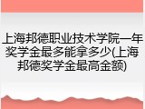 上海邦德职业技术学院一年奖学金最多能拿多少(上海邦德奖学金最高金额)