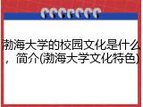 渤海大学的校园文化是什么，简介(渤海大学文化特色)