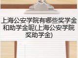 上海公安学院有哪些奖学金和助学金呢(上海公安学院奖助学金)