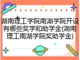 湖南理工学院南湖学院开设有哪些奖学和助学金(湖南理工南湖学院奖助学金)
