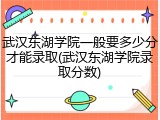 武汉东湖学院一般要多少分才能录取(武汉东湖学院录取分数)