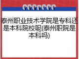 泰州职业技术学院是专科还是本科院校呢(泰州职院是本科吗)