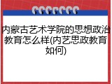 内蒙古艺术学院的思想政治教育怎么样(内艺思政教育如何)