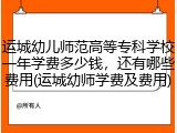 运城幼儿师范高等专科学校一年学费多少钱，还有哪些费用(运城幼师学费及费用)