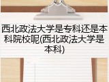 西北政法大学是专科还是本科院校呢(西北政法大学是本科)