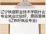 辽宁铁道职业技术学院什么专业就业比较好，原因是啥(辽铁好就业专业)