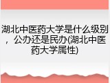 湖北中医药大学是什么级别，公办还是民办(湖北中医药大学属性)
