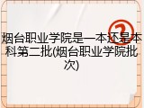烟台职业学院是一本还是本科第二批(烟台职业学院批次)