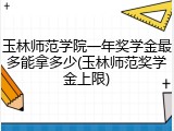 玉林师范学院一年奖学金最多能拿多少(玉林师范奖学金上限)