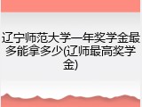 辽宁师范大学一年奖学金最多能拿多少(辽师最高奖学金)