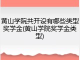 黄山学院共开设有哪些类型奖学金(黄山学院奖学金类型)