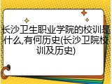 长沙卫生职业学院的校训是什么,有何历史(长沙卫院校训及历史)