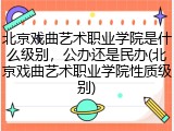 北京戏曲艺术职业学院是什么级别，公办还是民办(北京戏曲艺术职业学院性质级别)