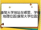 康复大学地址在哪里，学校地理位置(康复大学位置)