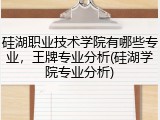 硅湖职业技术学院有哪些专业，王牌专业分析(硅湖学院专业分析)
