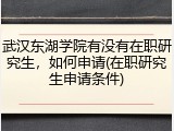 武汉东湖学院有没有在职研究生，如何申请(在职研究生申请条件)