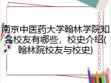 南京中医药大学翰林学院知名校友有哪些，校史介绍(翰林院校友与校史)