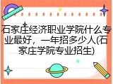 石家庄经济职业学院什么专业最好，一年招多少人(石家庄学院专业招生)