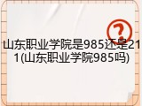 山东职业学院是985还是211(山东职业学院985吗)