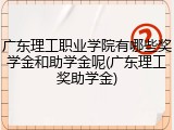 广东理工职业学院有哪些奖学金和助学金呢(广东理工奖助学金)