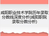 咸阳职业技术学院历年录取分数线深度分析(咸阳职院录取分数分析)