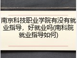 南京科技职业学院有没有就业指导，好就业吗(南科院就业指导如何)