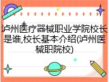 泸州医疗器械职业学院校长是谁,校长基本介绍(泸州医械职院校)