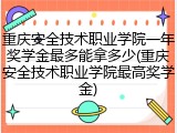 重庆安全技术职业学院一年奖学金最多能拿多少(重庆安全技术职业学院最高奖学金)