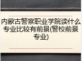 内蒙古警察职业学院读什么专业比较有前景(警校前景专业)