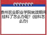 贵州农业职业学院就读期间挂科了怎么办呢？(挂科怎么办)