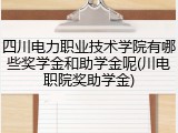 四川电力职业技术学院有哪些奖学金和助学金呢(川电职院奖助学金)