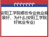 安阳工学院哪些专业就业前景好，为什么(安阳工学院好就业专业)