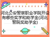 河北公安警察职业学院开设有哪些奖学和助学金(河北警院奖助学金)
