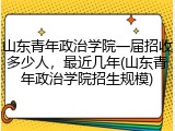山东青年政治学院一届招收多少人，最近几年(山东青年政治学院招生规模)