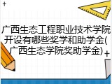 广西生态工程职业技术学院开设有哪些奖学和助学金(广西生态学院奖助学金)