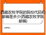 西藏农牧学院的院校代码和邮编是多少(西藏农牧学院邮编)
