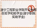 遂宁工程职业学院开设有哪些奖学和助学金(遂宁职院奖助学金)