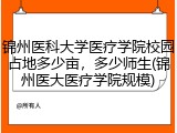 锦州医科大学医疗学院校园占地多少亩，多少师生(锦州医大医疗学院规模)