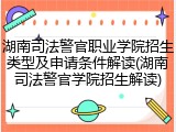湖南司法警官职业学院招生类型及申请条件解读(湖南司法警官学院招生解读)