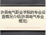 许昌电气职业学院的专业设置概况介绍(许昌电气专业概览)