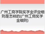 广州工商学院奖学金评定细则是怎样的(广州工商奖学金细则)