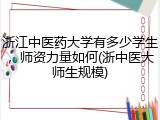 浙江中医药大学有多少学生，师资力量如何(浙中医大师生规模)