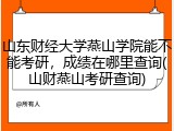 山东财经大学燕山学院能不能考研，成绩在哪里查询(山财燕山考研查询)