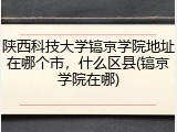 陕西科技大学镐京学院地址在哪个市，什么区县(镐京学院在哪)