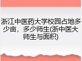 浙江中医药大学校园占地多少亩，多少师生(浙中医大师生与面积)