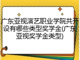 广东亚视演艺职业学院共开设有哪些类型奖学金(广东亚视奖学金类型)